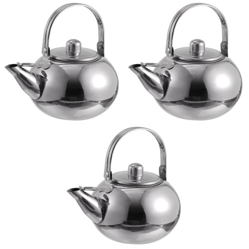 3Pcs Home Stainless Steel Teakettle with Filter Practical Tea Kettle 2