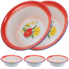 15Pcs Assorted Vintage Enamel Basins Kitchen Bowls for Serving