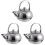 3Pcs Home Stainless Steel Teakettle with Filter Practical Tea Kettle 2