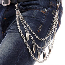 Hip Hop Hose Herren Mit Brieftasche Schlüsselanhänger Gothic Punk Jeans