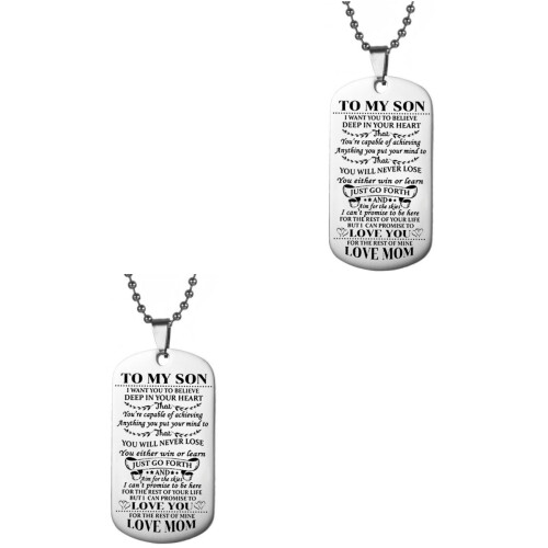 2Pièces À Pendentif Acier Argent 2