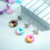 6Pièces Colliers Design Donut Gravé Lettres Multicolores 9