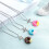 6Pièces Colliers Design Donut Gravé Lettres Multicolores 8