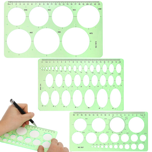 6Pièces Règles Mesure Et Gabarits Vert Pour Architecture