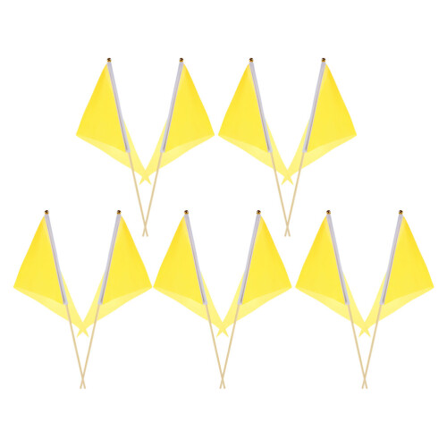 40Pcs Lawn Marker Flags Yellow Polyester Triangular Flags for Garden 1