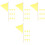 40Pcs Lawn Marker Flags Yellow Polyester Triangular Flags for Garden 4
