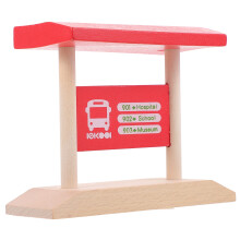 4Pcs Assorted Color Wooden Train Station Platform Model for Children