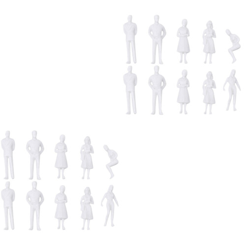 20Pièces Figurines Miniatures Blanches Pour Projet Décoratif 2