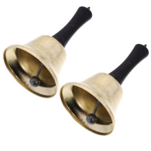 6 Pcs Metal Hand Bell Toy Portable Percussion Instrument Golden