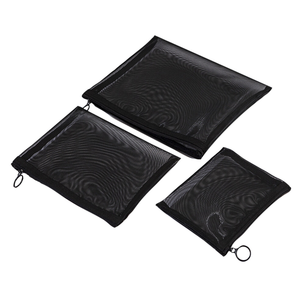 Totority Black 6 Pcs Mesh Makeup Bag Cosmetic Organizer Travel Toiletries Pouch