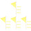 40Pcs Lawn Marker Flags Yellow Polyester Triangular Flags for Garden 3