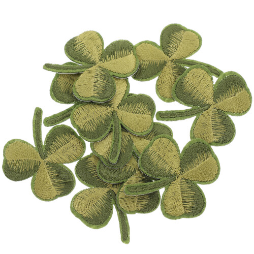 20Pièces Patch Vert Brodé Feuille Chanceuse Pour Décor Vêtements 2