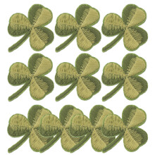 20 Pcs Green Leaf Embroidered Applique Patch For Clothes And Bags