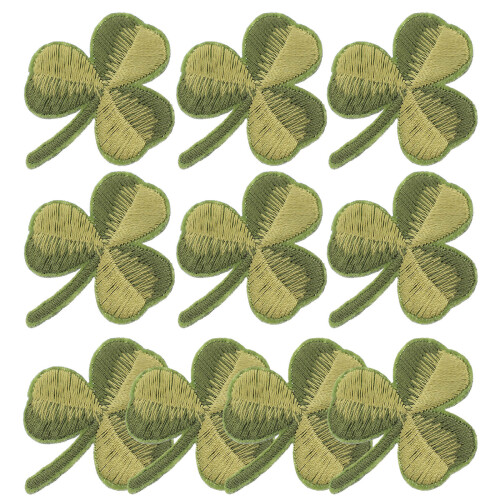 20Pièces Patch Vert Brodé Feuille Chanceuse Pour Décor Vêtements