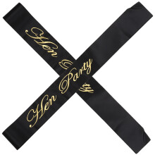 2Stk Schwarze Bachelorette Sashes Glänzendem Satin Für Fotospaß