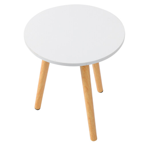 2Pcs Modern White Sofa Side Tables Compact Small Corner Tables 2