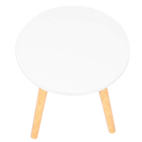 2Pcs Modern White Sofa Side Tables Compact Small Corner Tables 1