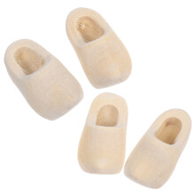 8Paren Mini Klompen Khaki Glad Voor Poppenhuis En Handwerk