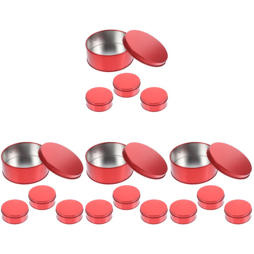 16Pcs Red Cookie Tins with Lids Metal Storage Gift Boxes 2