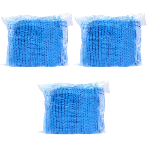 300Pcs Blue Disposable Elastic Bouffant Caps for Cooking Work Use 2