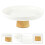 2Pcs Durable Round Storage Tray Bamboo ABS Makeup Organizer White 9