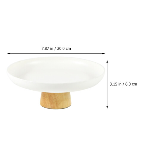2Pcs Durable Round Storage Tray Bamboo ABS Makeup Organizer White 1