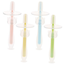 Baby Toothbrush Set Soft Silicone Bristles for Newborn Training Gentle Gum Cleaning with Suction Base