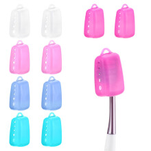 Toothbrush Covers 10 Pack Silicone Caps with Hygienic Dust Protection for Travel and Home