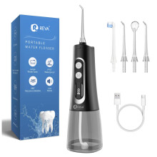 Cordless Water Flosser for Teeth, 9 Modes Oral Irrigator with HD Display, USB Fast Charge, 300ML, IPX7, Travel, M139 Plus Black