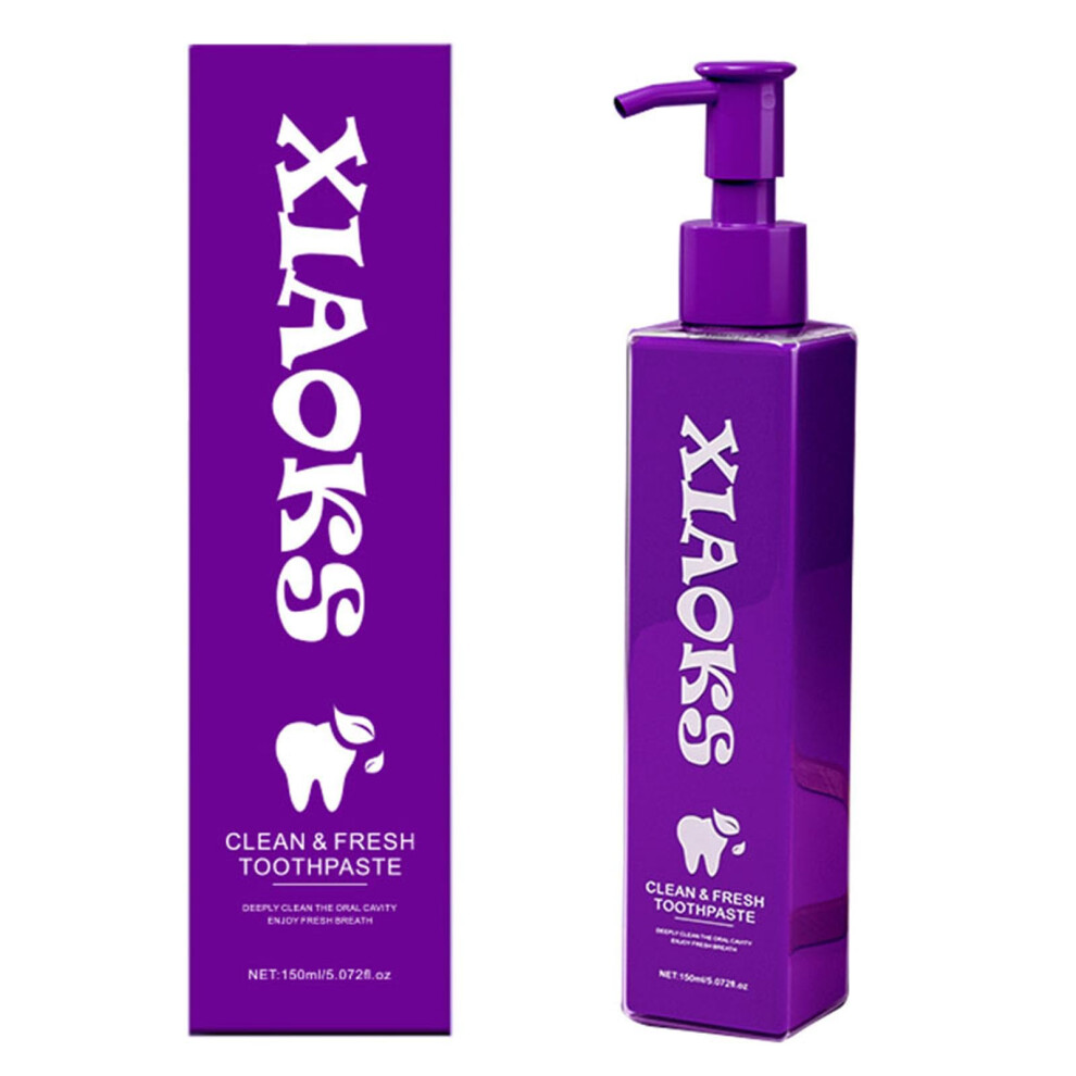 Mint Toothpaste with Purple Gel for Fresh Breath, Whitening and Plaque Removal, 5.07oz