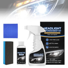 2025 Upgrade Car Headlight Restoration Kit with Fluid, Scratch Remover and Protective Coating (1 Pack)