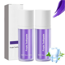 2PCS Purple Teeth Whitening Toothpaste for Stain Removal, EnamelSafe Yellow Tone Neutralizer