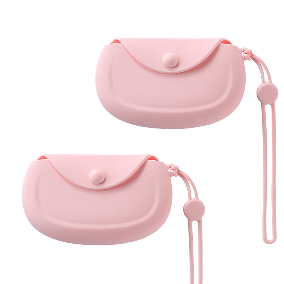 Pink Retainer Case With Vent Holes And Secure Lock, 2 Pack Orthodontic Holder For Braces Aligners Travel