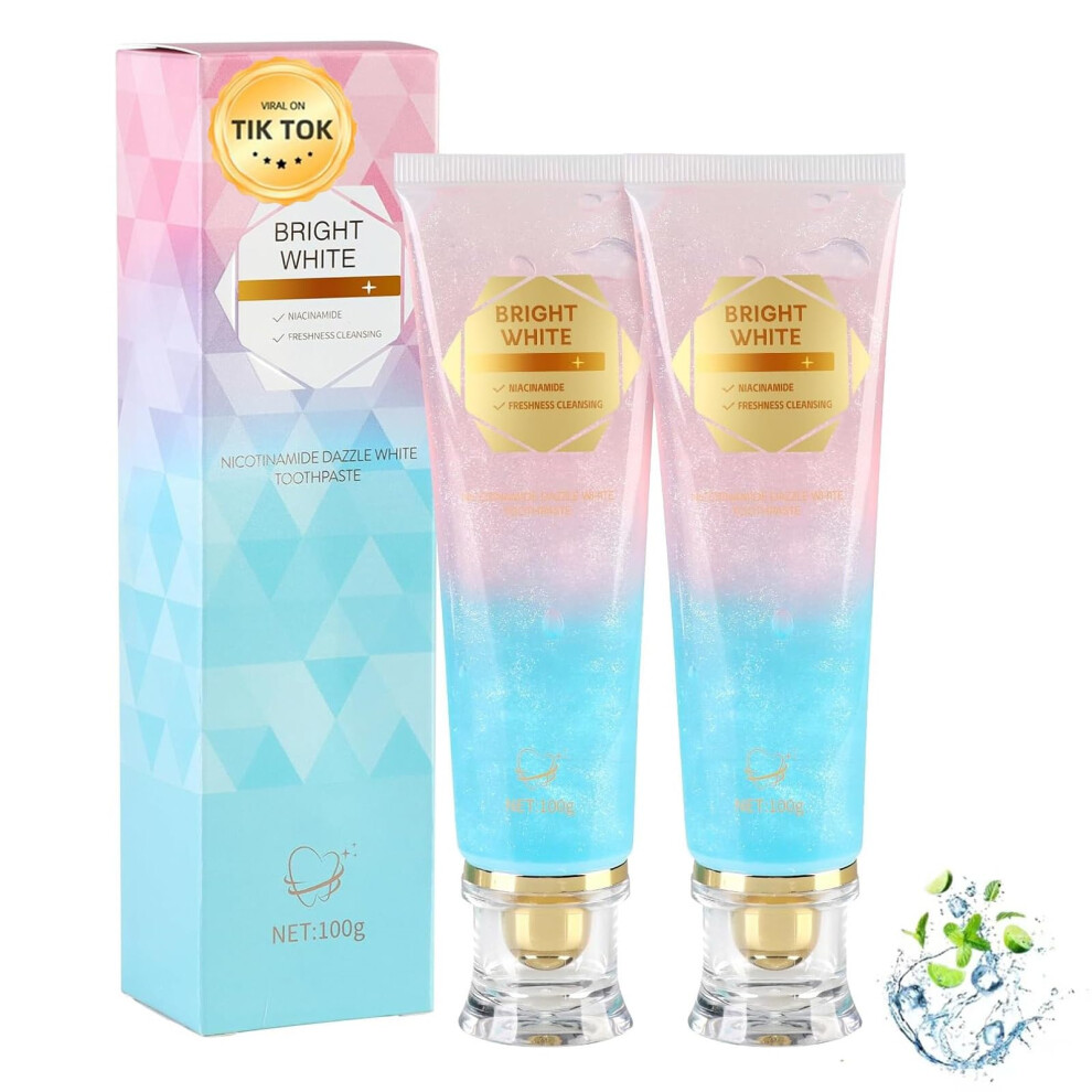 Niacinamide Whitening Toothpaste for Sensitive Teeth, Triple Whitening, Mint Freshness, 2 Pack