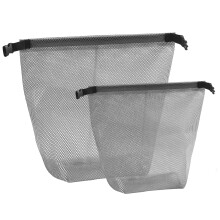2 Pack TSA Approved Toiletry Bags, Waterproof Clear Travel Makeup Bag Set with Dry Wet Separation, Grey