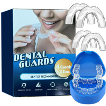 Mouth Guard for Teeth Grinding Night Use, Flexible Silicone Night Guard for Sleeping, 4pcs 2 Sizes