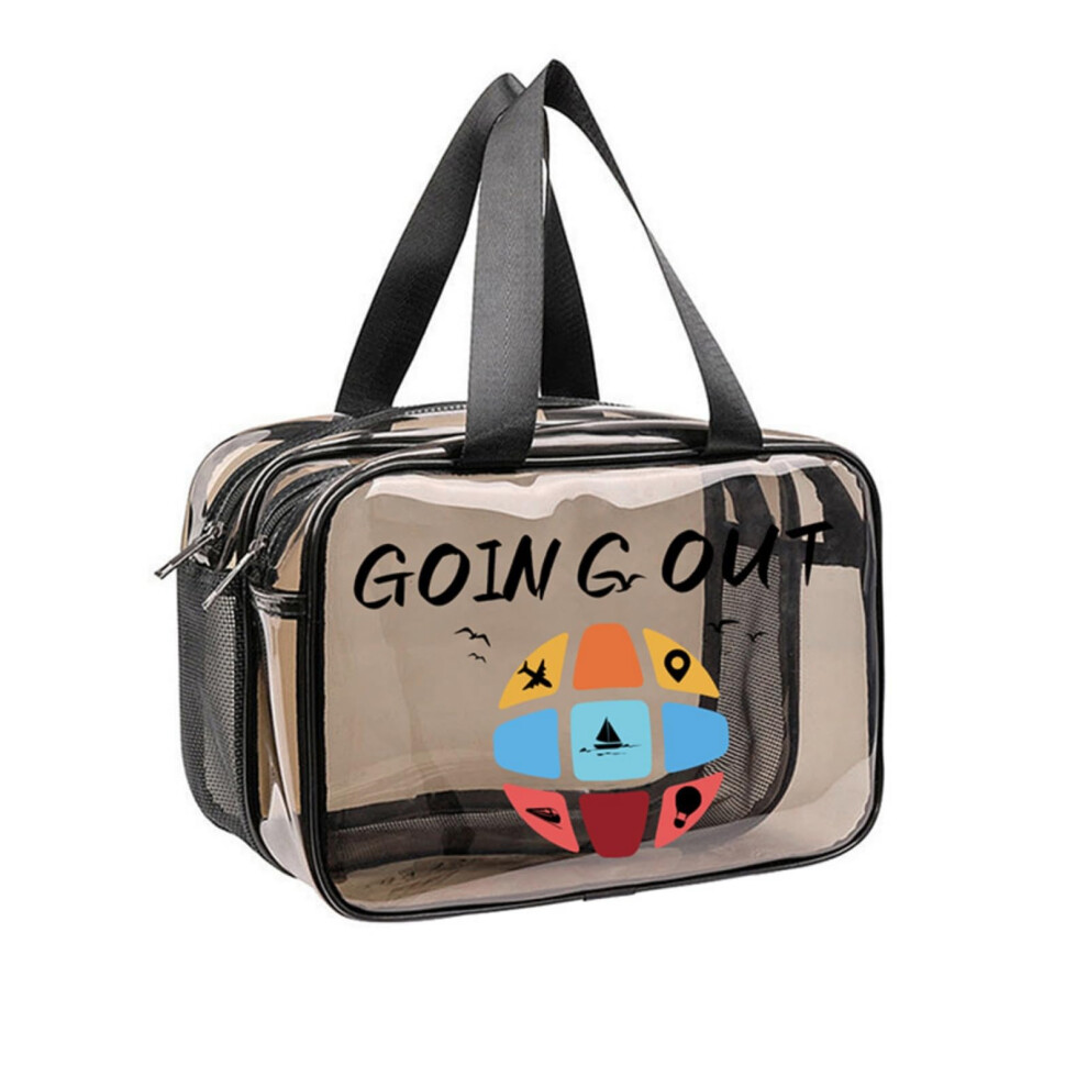 Clear Toiletry Bag for Women Large Waterproof Transparent Makeup Organizer with Wet Dry Separation