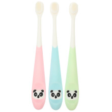 3Pcs Soft Bristle Kids Toothbrush Set with Ergonomic Silicone Handle for Toddlers Travel Use