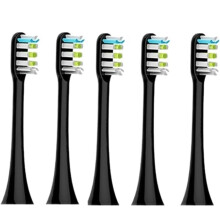Electric Toothbrush Heads Compatible with SOOCAS V1 V2 Sonic, Black Replacement Brush Heads 5 Pack