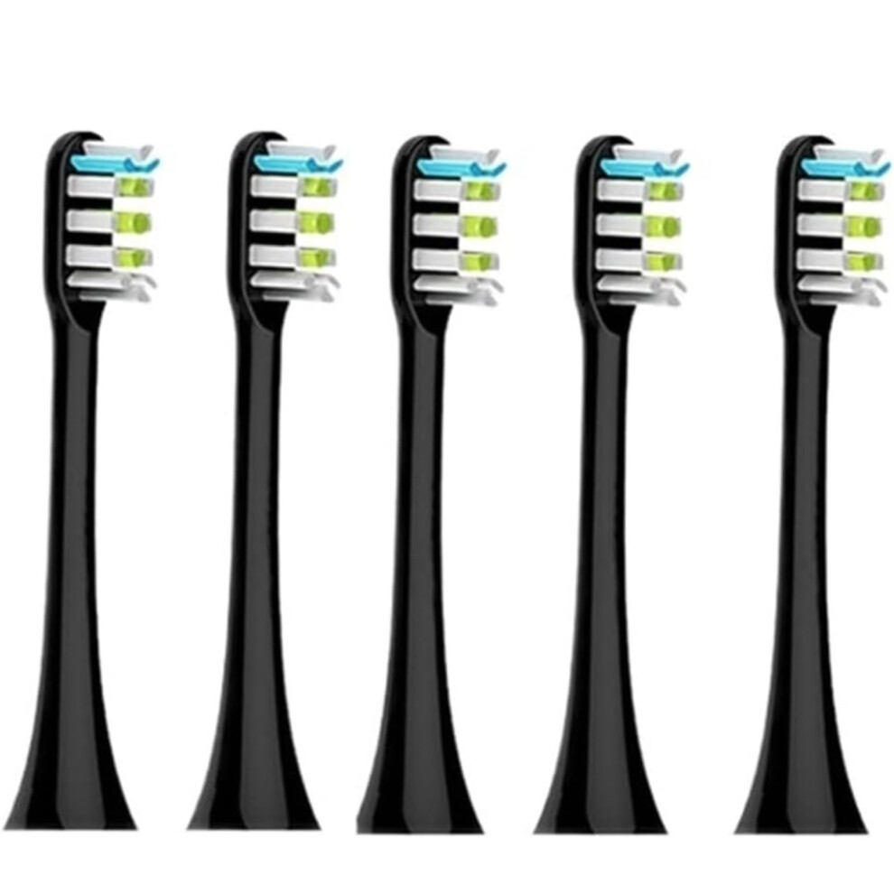 Black Electric Toothbrush Heads Compatible With Soocas V1 V2 Sonic, Replacement Brush Heads 5 Pack