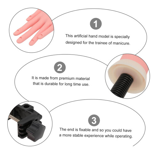 Nail Practice Hand with Bendable Hinge and Stable Base for Manicure Training and Nail Art 2