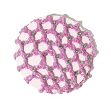 Dance Hair Net Ballet Bun Cover 6 Pack Crochet Floral Handmade with Pins for Performances Purple