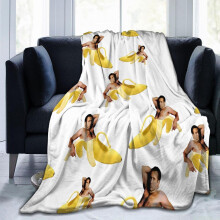 Flannel Throw Blanket Ultra Soft Black 60x50 Lightweight Microfiber for Couch Bed All Season