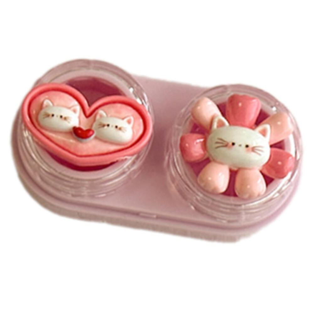 Lovely Contact Lens Case with Tweezers and Suction Stick for Gentle Lens Removal, Compact Travel Size