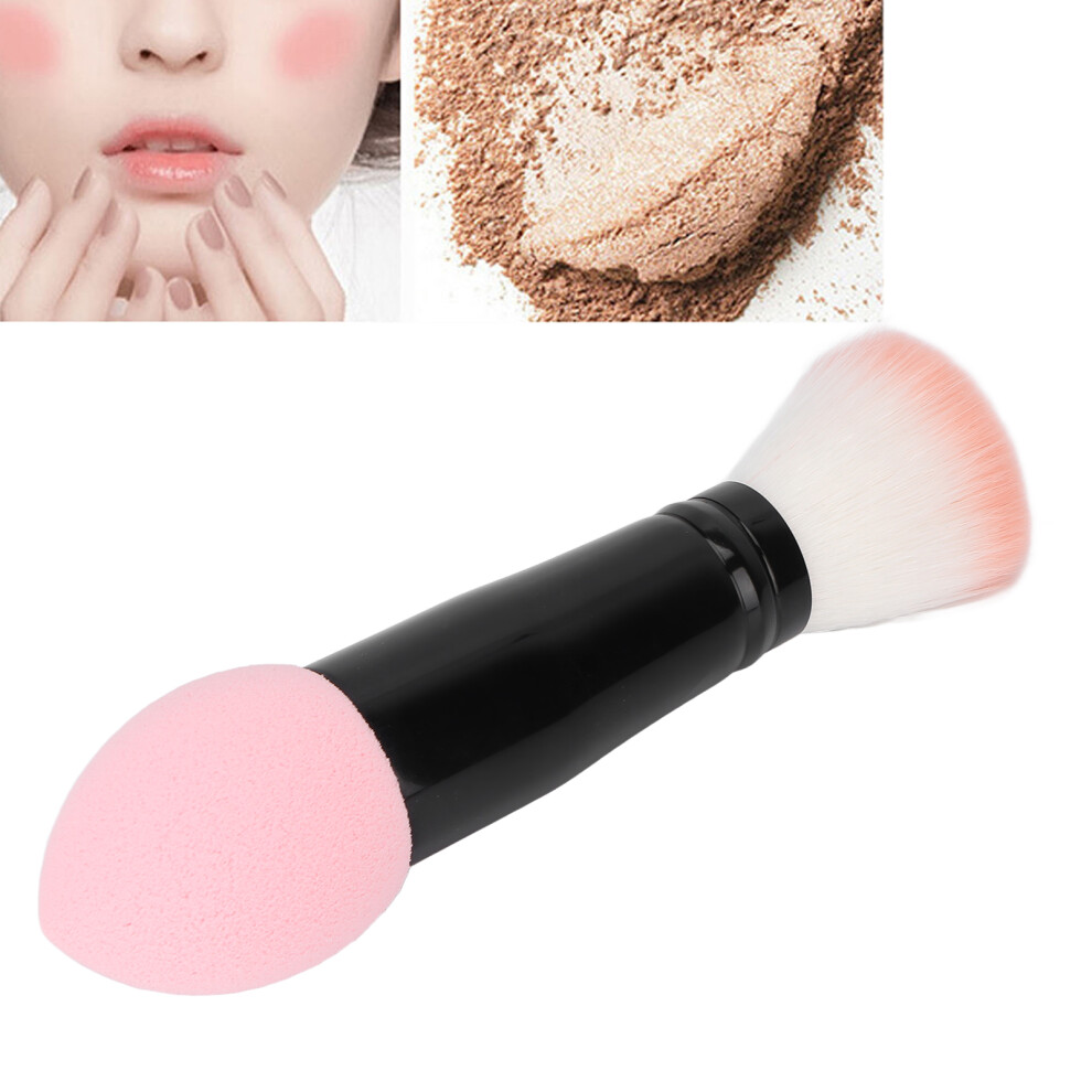 Pink Double Head Blush Brush Soft Fluffy Fiber Face Makeup Tool