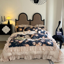 Queen Cotton Bedding Set Blue Reversible Botanical Duvet Cover Breathable Wrinkle Resistant Sheets