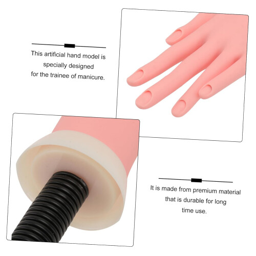Manicure Training Hand with Realistic Texture, Adjustable Hinge and Secure Mount for Nail Art Practice 1