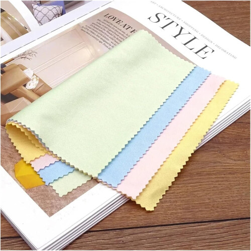 Microfiber Glasses Cleaning Cloth Set Streak Scratch MultiSurface Use 5pcs Multicolor 2