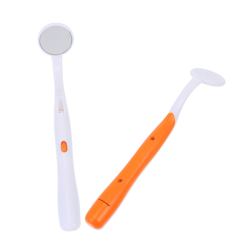 Light Dental Inspection Mirror With Builtin Led Fogresistant Oral Care Tool, 2Pcs
