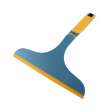Curved Handle Glass Wiper with Soft Grip, Multi Purpose Window Squeegee for Bathroom Floor (Dark Green)